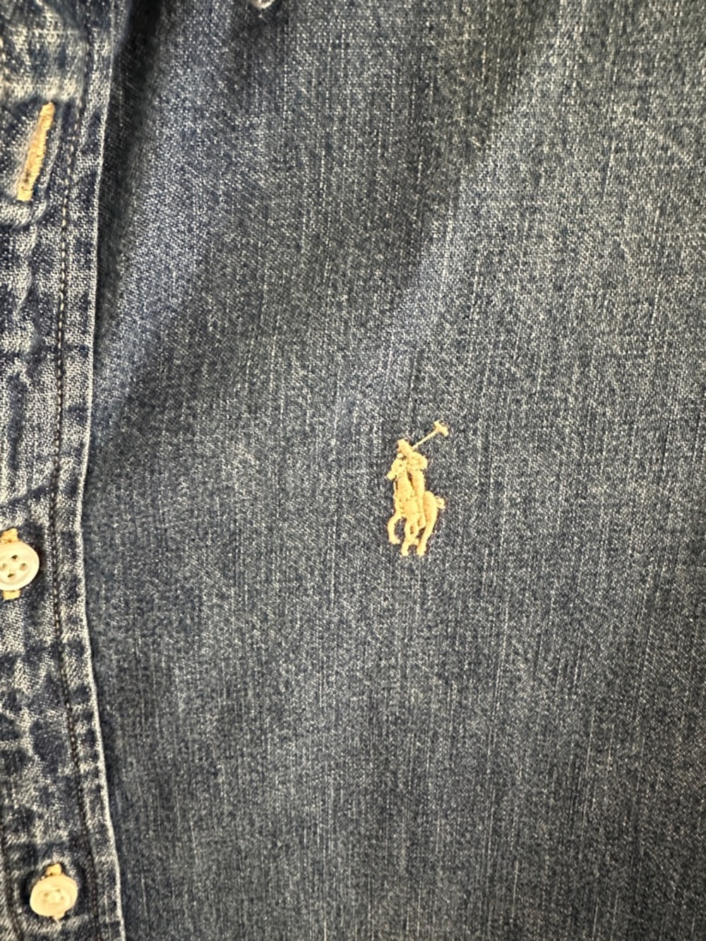 Ralph Lauren Denim Shirt Dress with Embroidered Pony - Picture 2 of 5